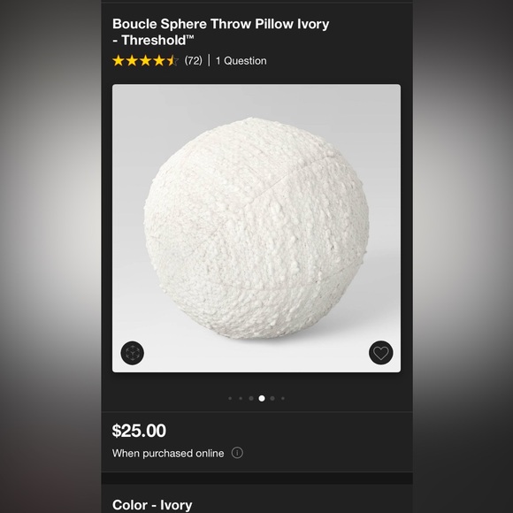 Threshold- Boucle sphere throw pillow- ivory - Picture 1 of 4